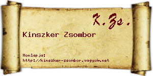Kinszker Zsombor névjegykártya